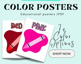 Bearbeitbare Klassenzimmer-Farbposter, bearbeitbares Farbpaket, Pinnwand-Poster, Klassenzimmer-Dekor, Klassenzimmer-Poster, Lehrer zum Ausdrucken