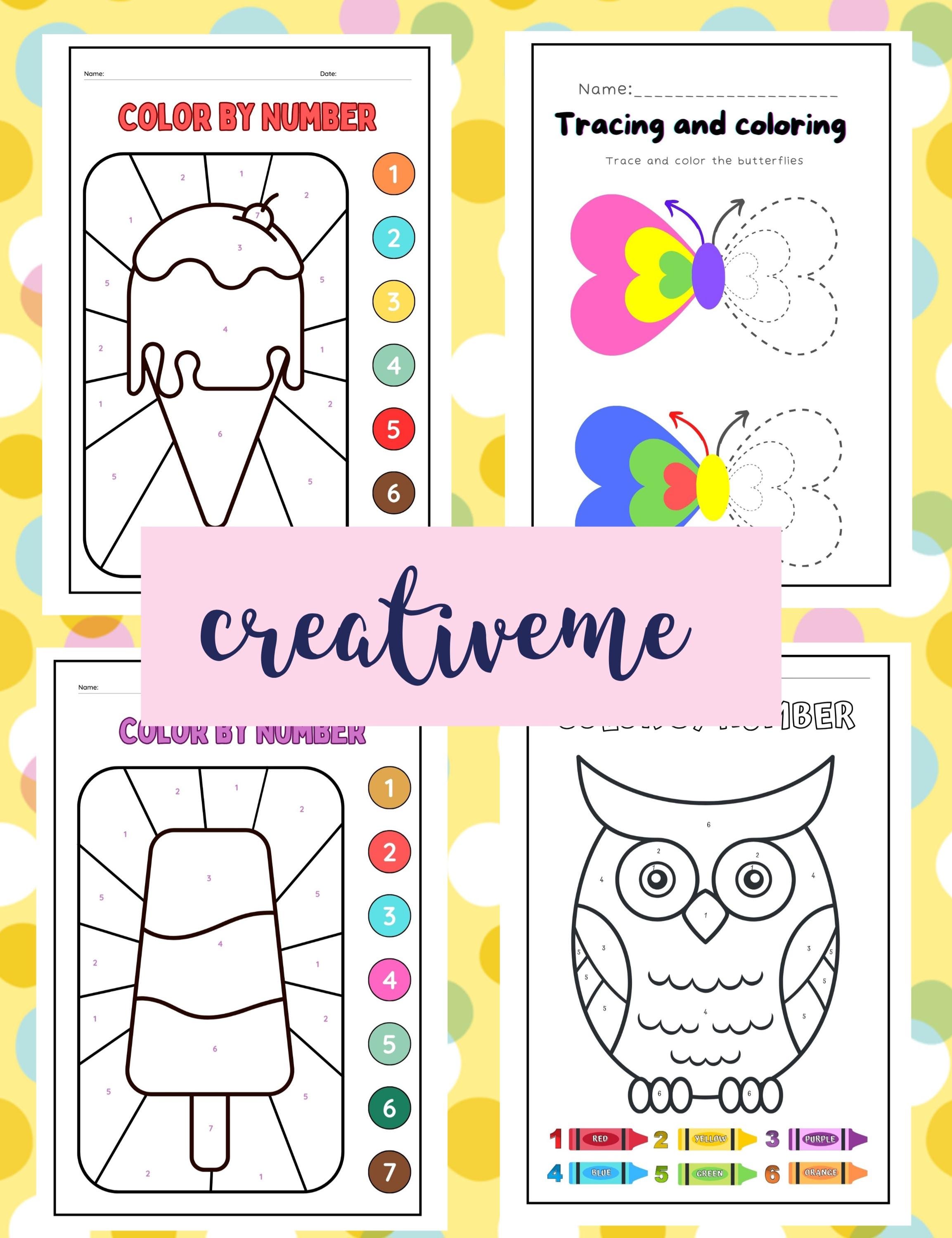 Color Learning Worksheet Bundle: Matching & Tracing (A4 Digital ...