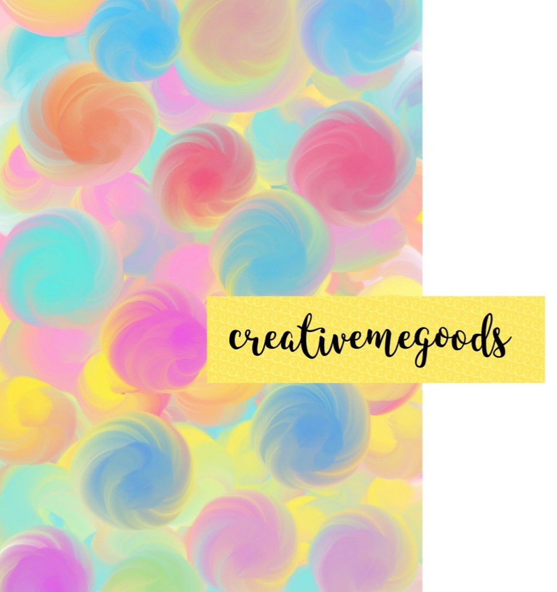 Unicorn. Cotton Candy. Candy Swirls for Commercial Use A4 Digital Paper