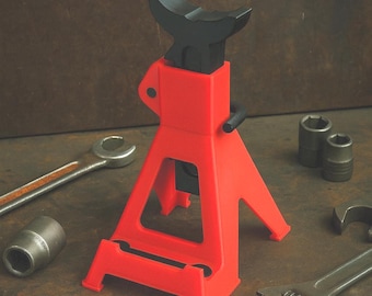Padded Jack Stand Phone & Business Card Holder – Mechanic Desk or Toolbox Accessory