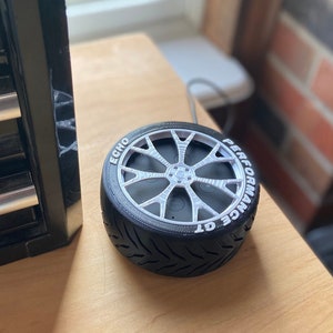 Echo Dot Performance Tire cover- perfect for Gearheads and Car enthusiasts while helping with garage organization!