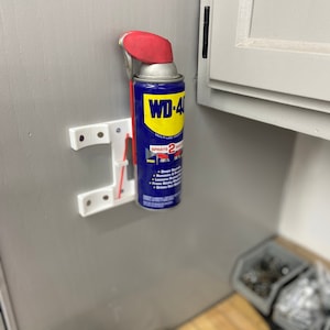 Magnetic spray can holder – Low profile, easy install, wall mounted