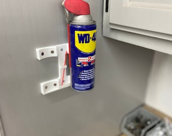Magnetic spray can holder – Low profile, easy install, wall mounted
