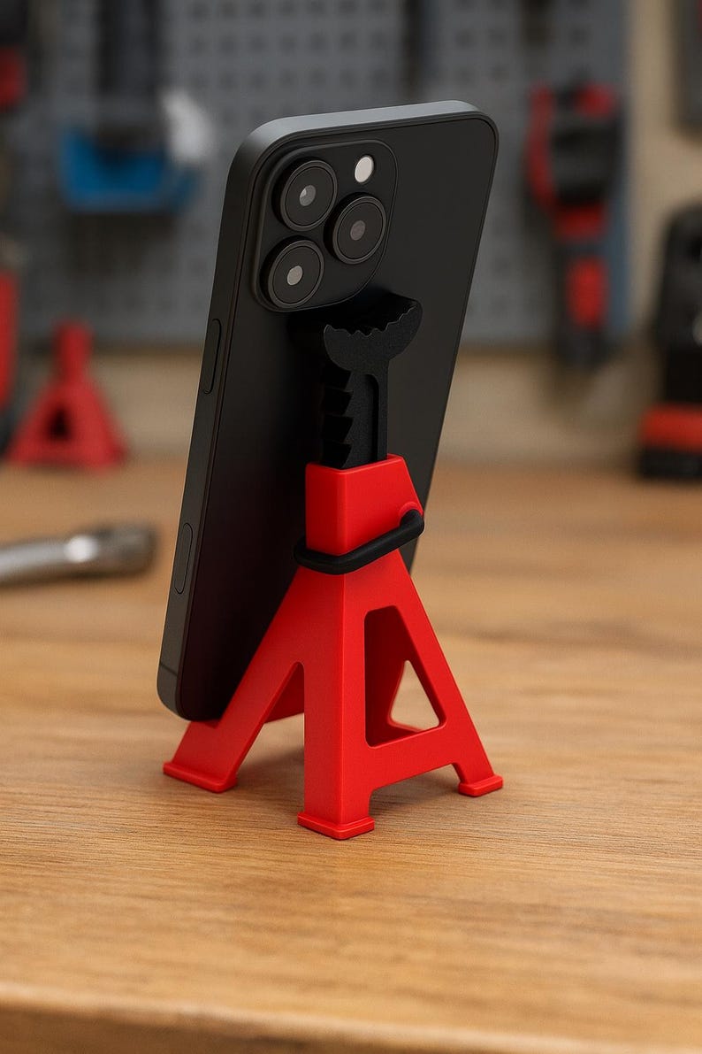 Jack Stand Phone Holder | Mechanic Desk or Toolbox Accessory image 1