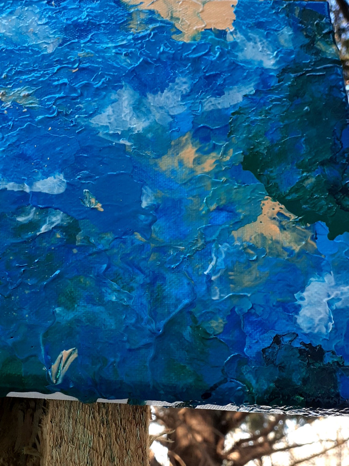 Atlantic Ocean map on canvas pouring paint art hand blown | Etsy
