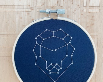 Celestial Constellations: Zodiac Horoscope Astrology Hoop Wall Hanging for Cosmic Home Decor