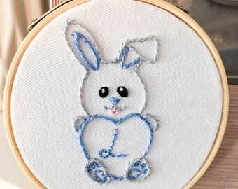 Adorable Easter Bunny Hoop - Personalized Initial and Color Options - Customizable Easter Decor
