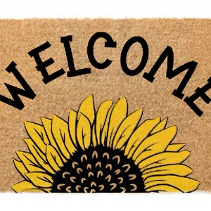 Sunflower welcome svg file, door mat design, sunflower svg, home decor, cricut svg, cricut design, vector image, silhouette, door mat ideas