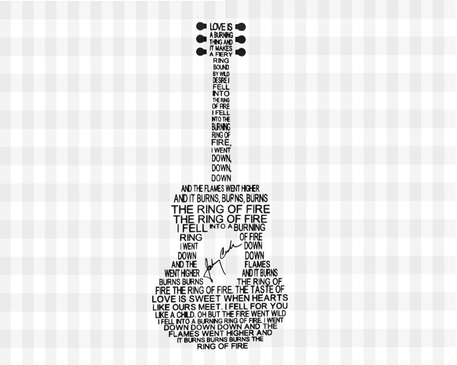 Guitar shape Johnny Cash svg file guitar svg cricut design | Etsy
