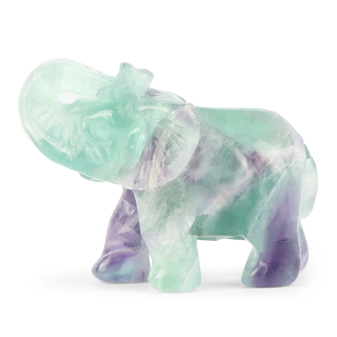 2 Crystal Elephant Statue Hand Carved Gemstone Fine Art Etsy