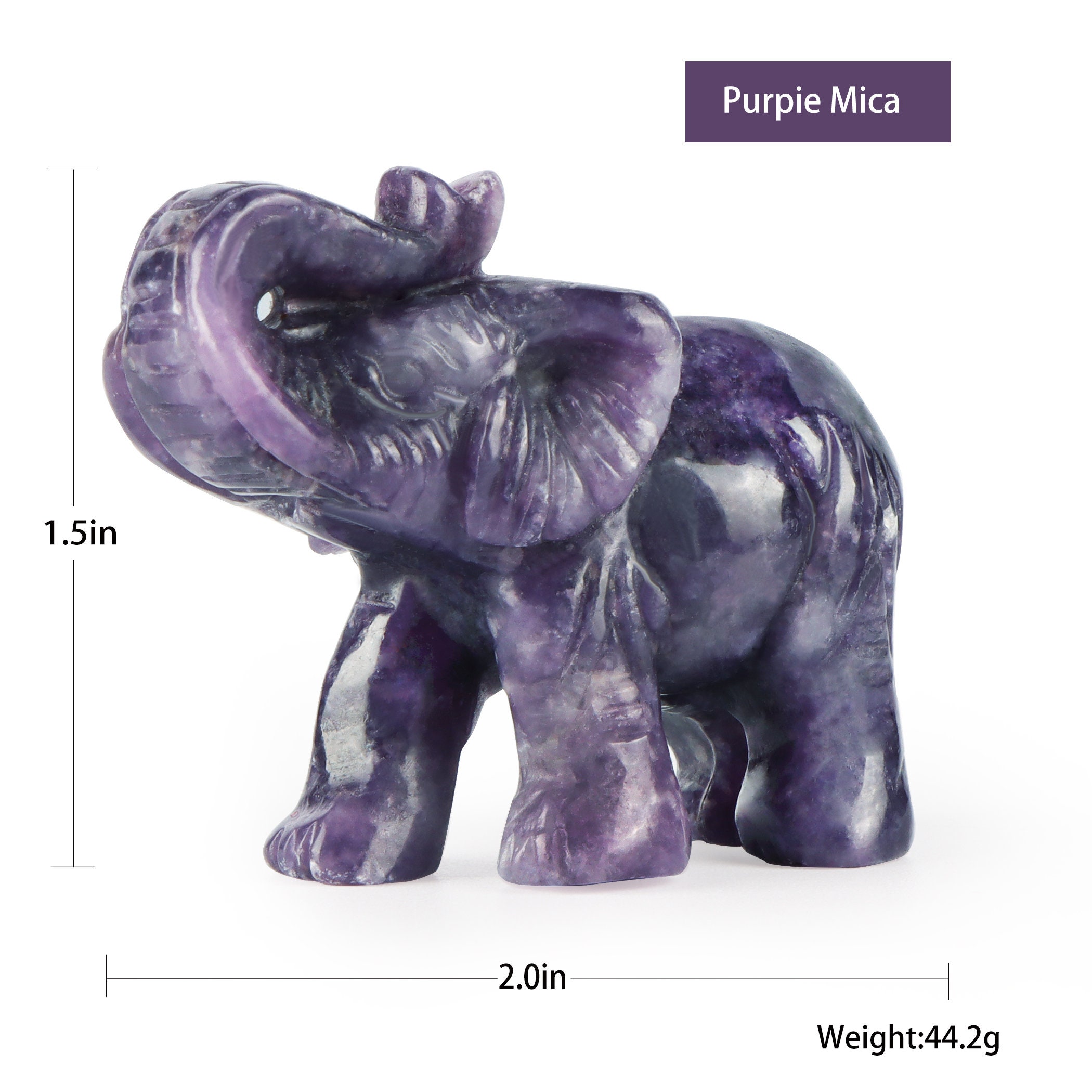 2 Crystal Elephant Statue Hand Carved Gemstone Fine Art Etsy UK