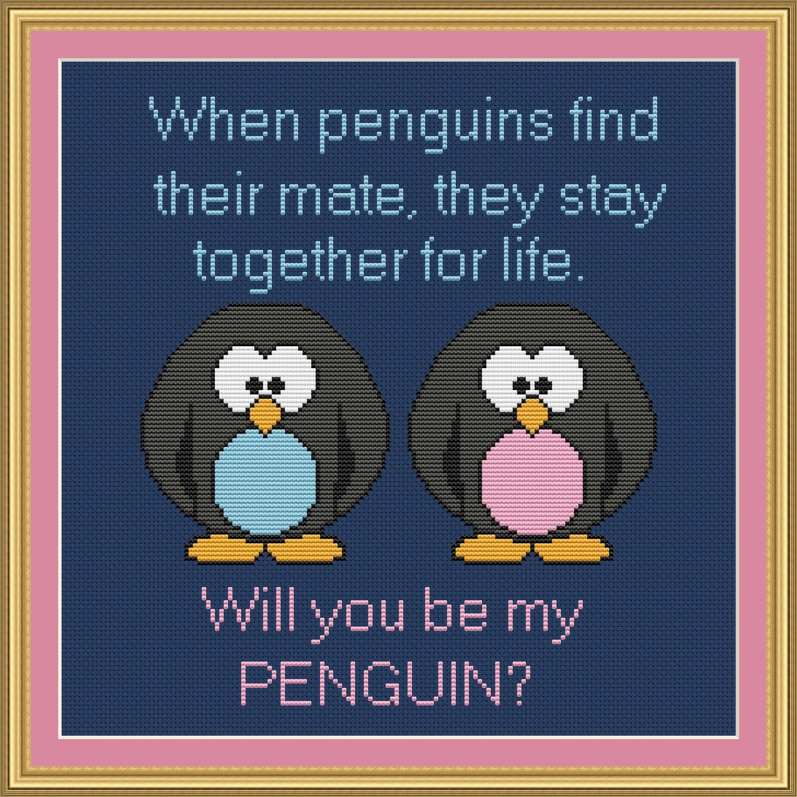 EASY Penguin Mates BEGINNERS Counted Cross Stitch - Etsy