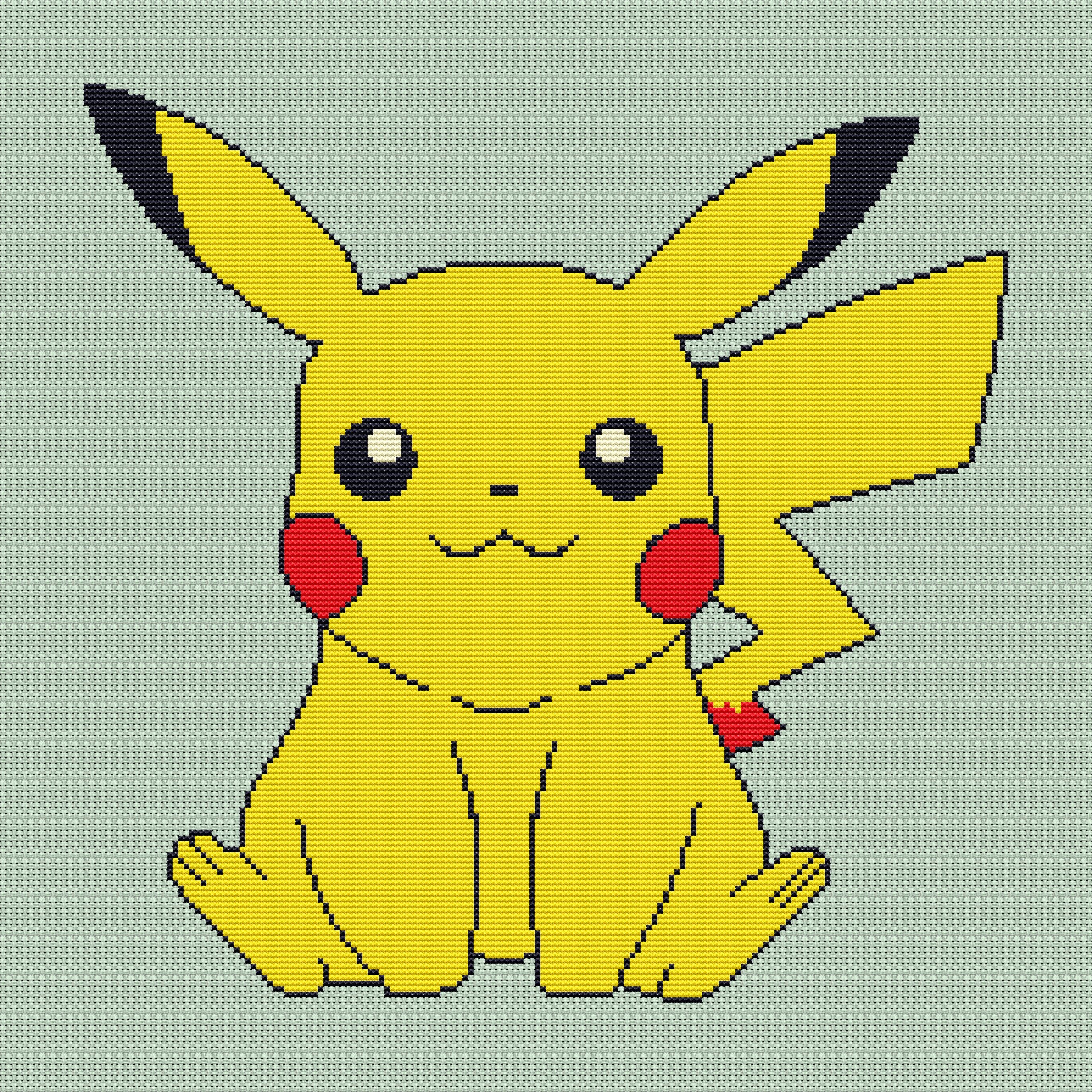 Pokemon Red and Pikachu Pixel Cross Stitch Pattern Download 