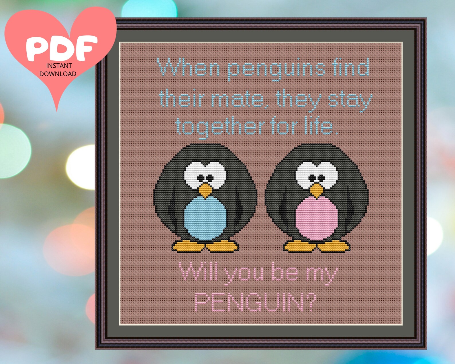 EASY Penguin Mates BEGINNERS Counted Cross Stitch - Etsy