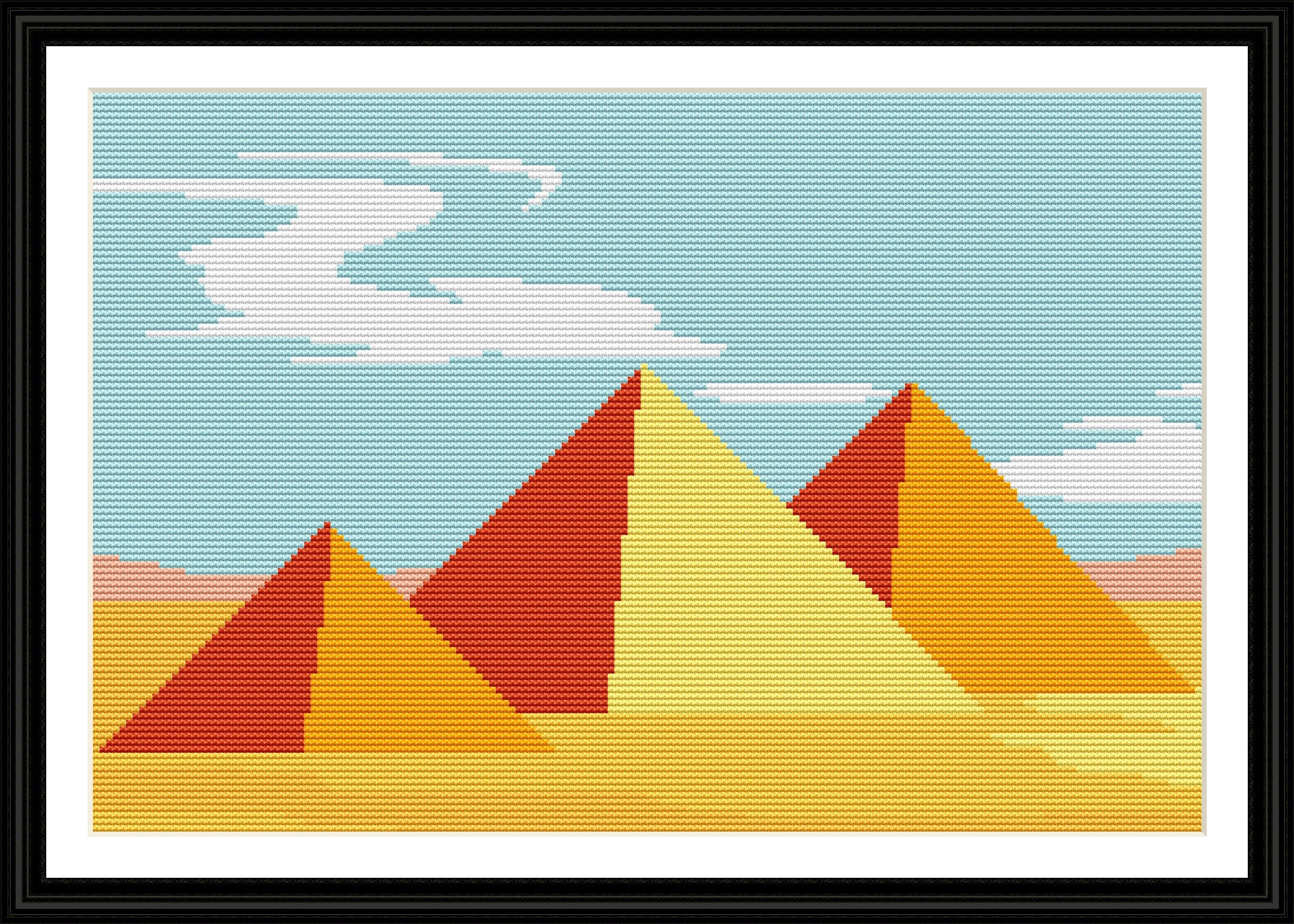 Egyptian Pyramids Counted Cross Stitch Pattern Instant | Etsy