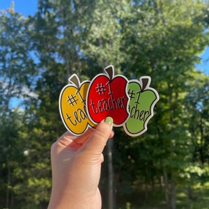 Number #1 Teacher Apple | Colorful | Back to School | Teacher Appreciation | Educational | Student | School Stickers