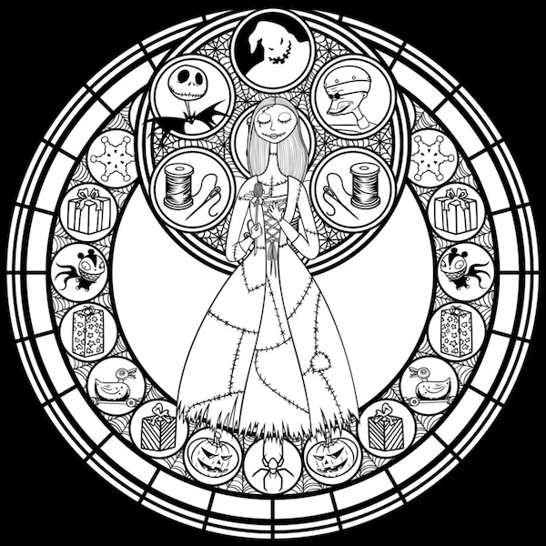 Sally Nightmare Before Christmas Stained Glass SVG