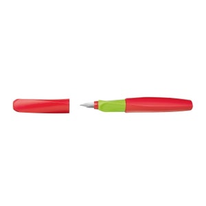 Pelikan Twist rood-groen vulpen met optie voor extra fijne, fijne en medium penpunt