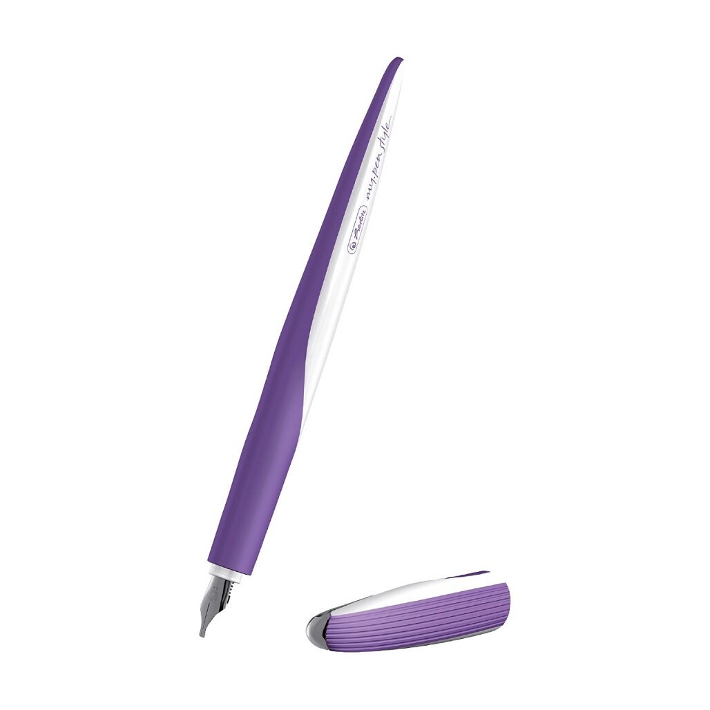 Herlitz Tintenroller My.pen Style Fashion – Lila/weiß, Mit 2 Patronen, Ergonomischer Griff – Für Links- Und Rechtshänder