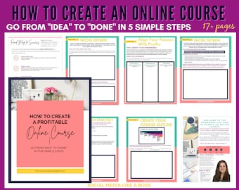 How To Create an Online Course Planner Online Course Workbook Online Course Creation How To Create A Digital Course Template Ecourse