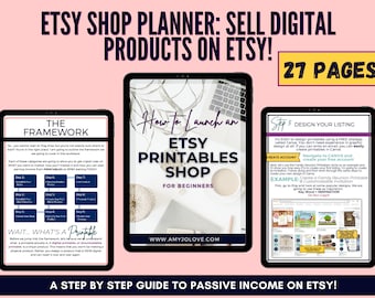 Etsy Shop Planner Sell Digital Products on Etsy Passive Income Planner Etsy Planner Etsy Digital Products Etsy Shop Kit Etsy Shop Branding