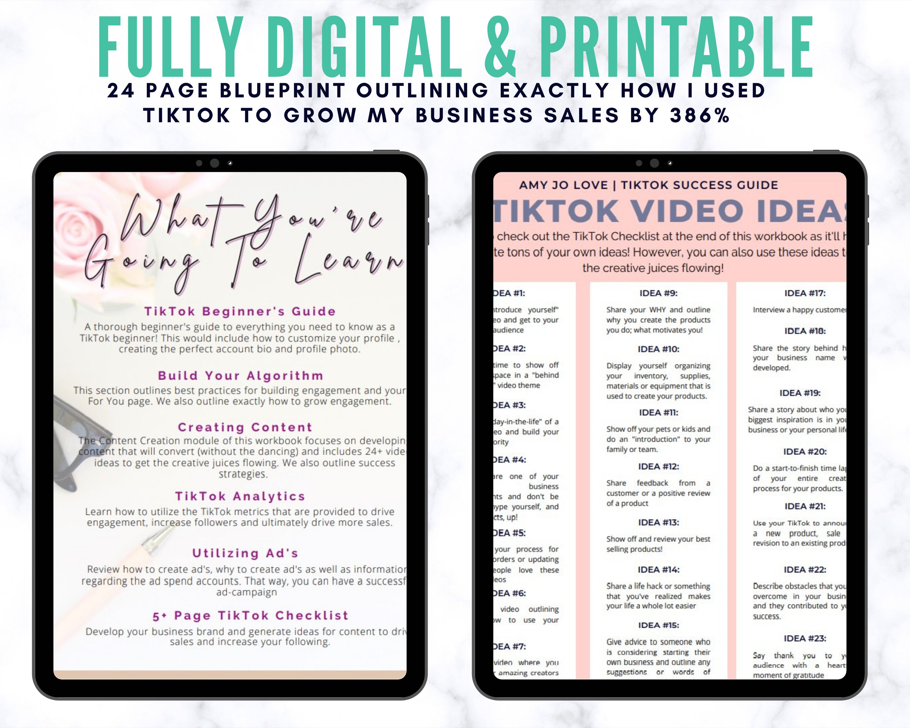 Tiktok Planner for Businesses Tiktok Business Workbook Tiktok Training Tiktok Influencer Tiktok ...