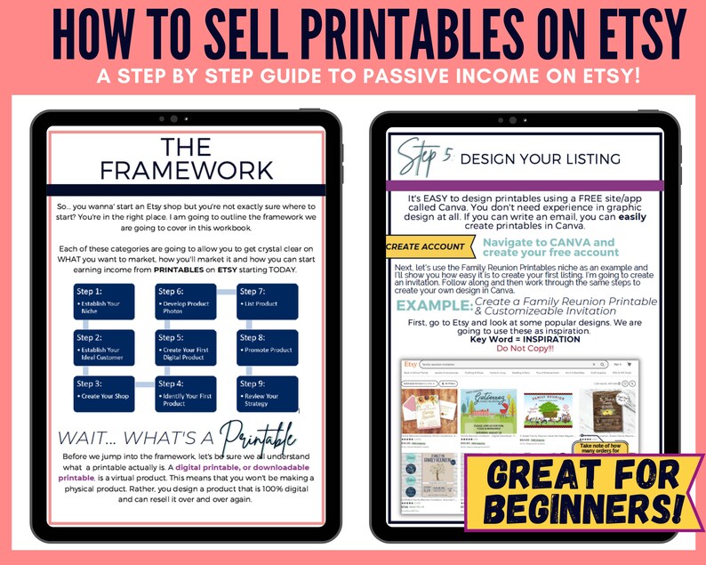 Printables Etsy Shop Planner Etsy Digital Products Guide Etsy Training ...