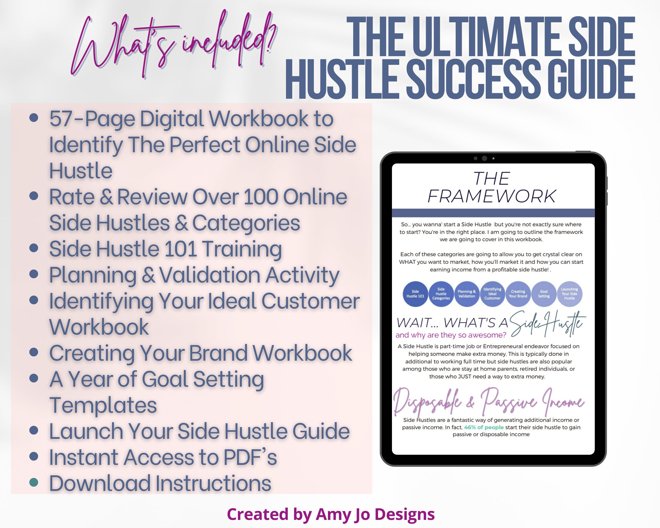 Side Hustle Planner Side Hustle Guide Passive Planner Etsy