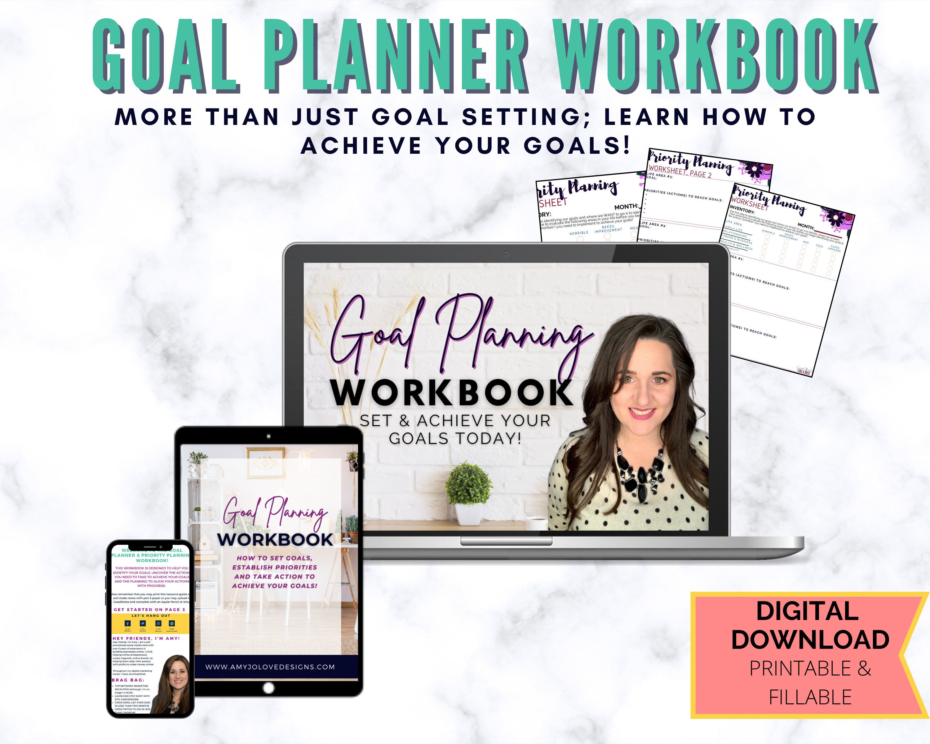 Goal Planner Printable Workbook How to Set Goals & Achieve Them - Etsy
