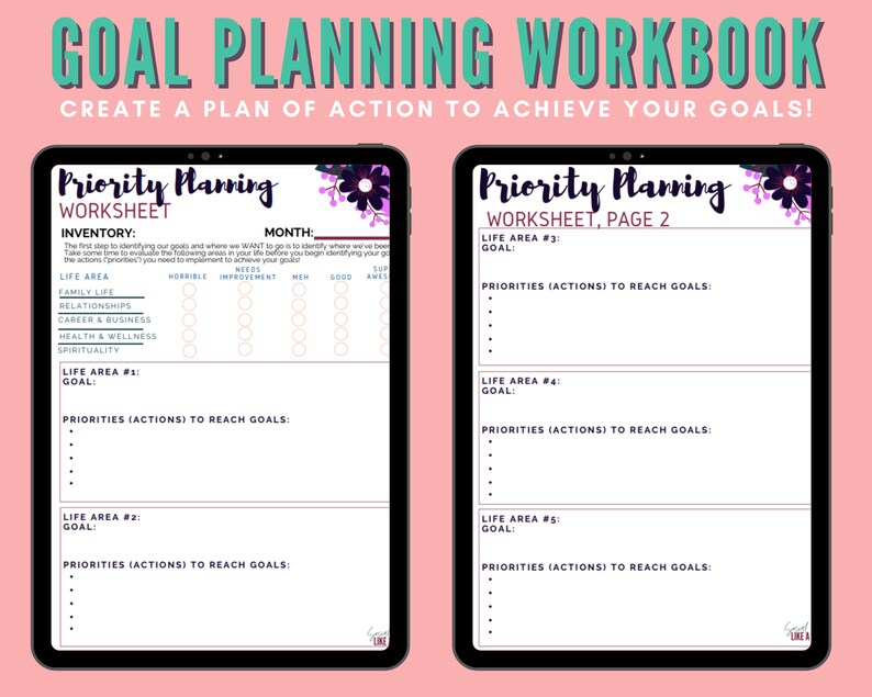 Goal Planner Printable Workbook How to Set Goals & Achieve Them - Etsy