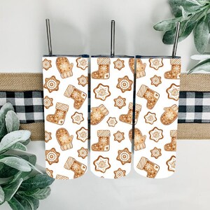 Gingerbread 20oz Skinny Tumbler PNG, Sublimation Straight- Digital Download