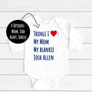 Buffalo Allen Love Baby Onesie® | Short & Long Sleeve Bodysuit | Unisex | Newborn to 24 Months | Baby Girl or Boy | Handmade