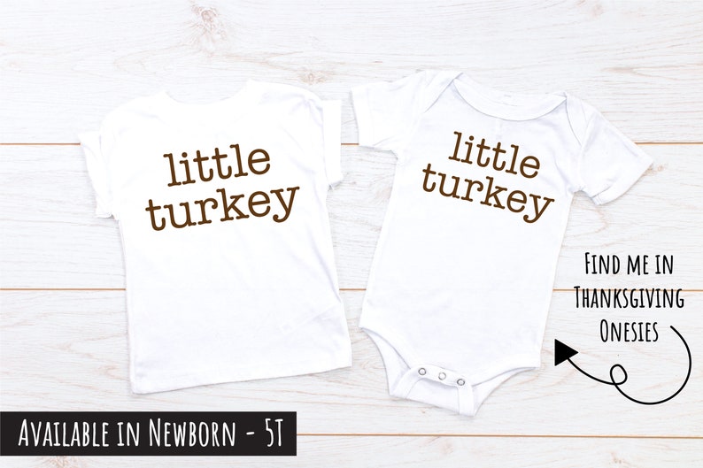Little Turkey Thanksgiving Toddler Long /& Short Sleeve Shirt 2T 3T 4T 5T Gray Unisex Tee White