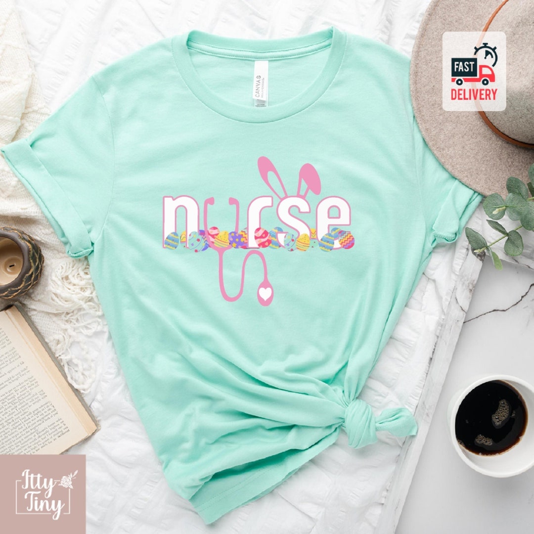 Nurse Easter Shirt, Happy Easter Tee, Easter Bunny Graphic Tee, Unisex