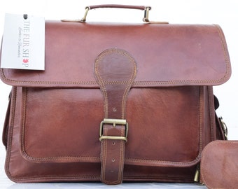 Office Leather Laptop Bag Messenger Briefcase Satchel Tablet MacBook College Bag Gift For Him Personalized Leather bags Leather Bag Gift