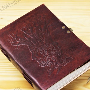 Tree of life notebook Handmade Leather Journal Gift for Celebration and Moments Beautiful Unlined Diary with Handmade Cotton Paper Gift