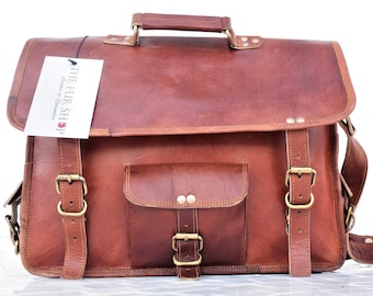 Crossbody Messenger Bag Large Laptop Bag Rustic Office Bag Shoulder Bag Leather Briefcase Handmade Leather Bag Rustic Brown Leather Gift Bag