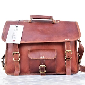 Crossbody Messenger Bag Large Laptop Bag Rustic Office Bag Shoulder Bag Leather Briefcase Handmade Leather Bag Rustic Brown Leather Gift Bag