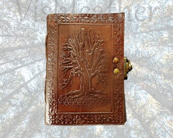 Tree of Life Journal, Small Leather Journal Artist sketchbook A6 Pocket Journal Blank Spell Book Leather Gifts For Her notebook