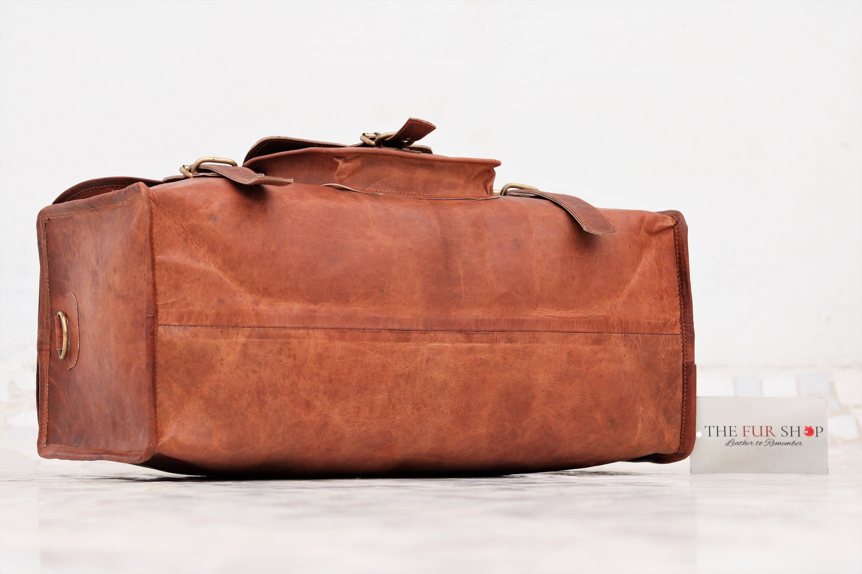 Square Travel Bag with Flap Spacious Leather Duffel Overnight Etsy
