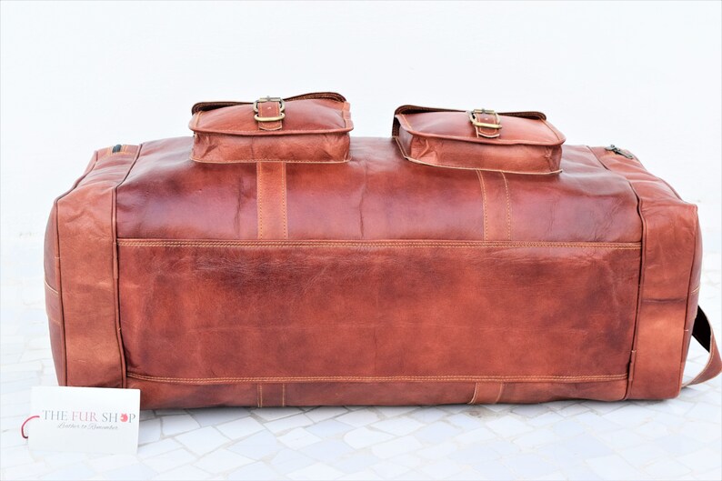 Vintage Style Leather Duffel Bag for Men Full Grain High Etsy