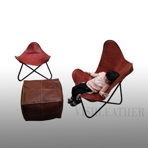 Leather Chair DIY Camping Chair, Pouf, Stool Outdoor Chair Leather Cover Leather Decor Leather Chairs & stool Room Chairs Italian Chair