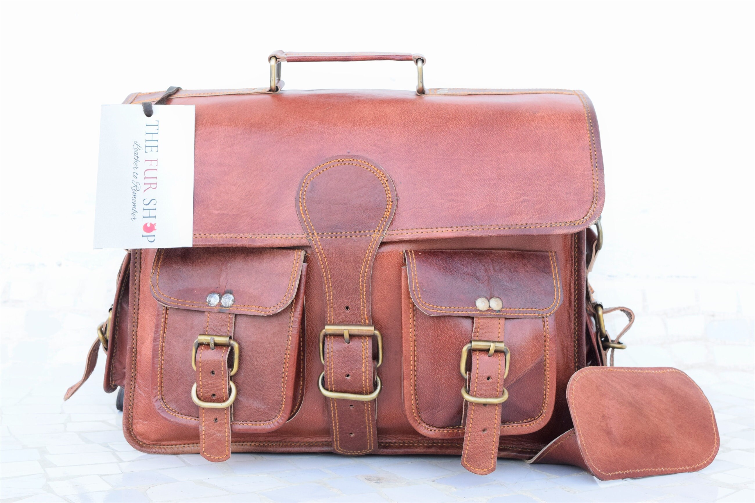 Handmade Leather Messenger Bag Rustic Full Grain Leather Etsy