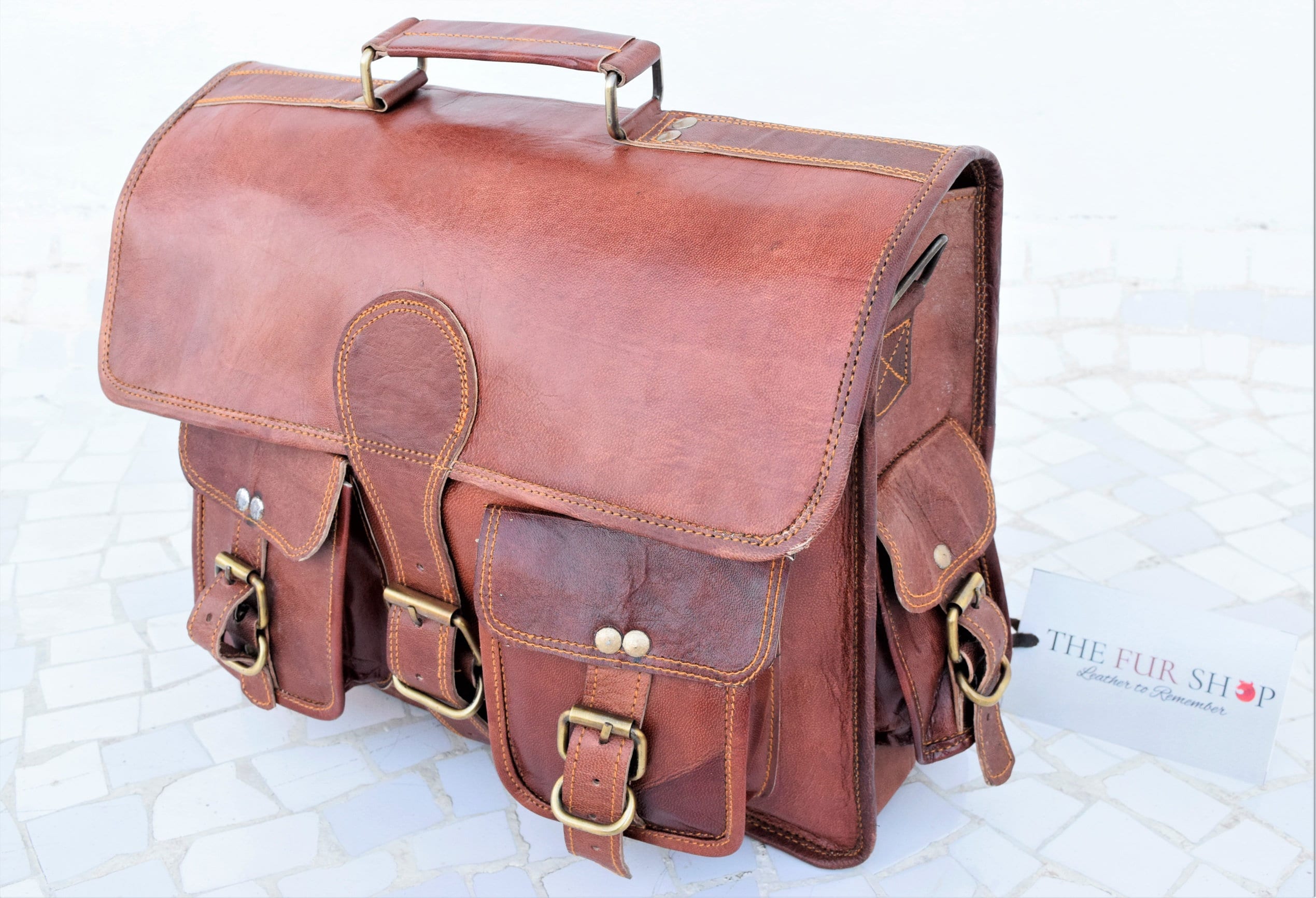 Handmade Leather Messenger Bag Rustic Full Grain Leather Etsy