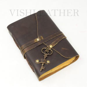 Handmade Leather Journal, Leather Travel Notebook, Handmade Leather Notebook DND Book, Pocket Sketchbook Christmas Handmade Gift for Kids