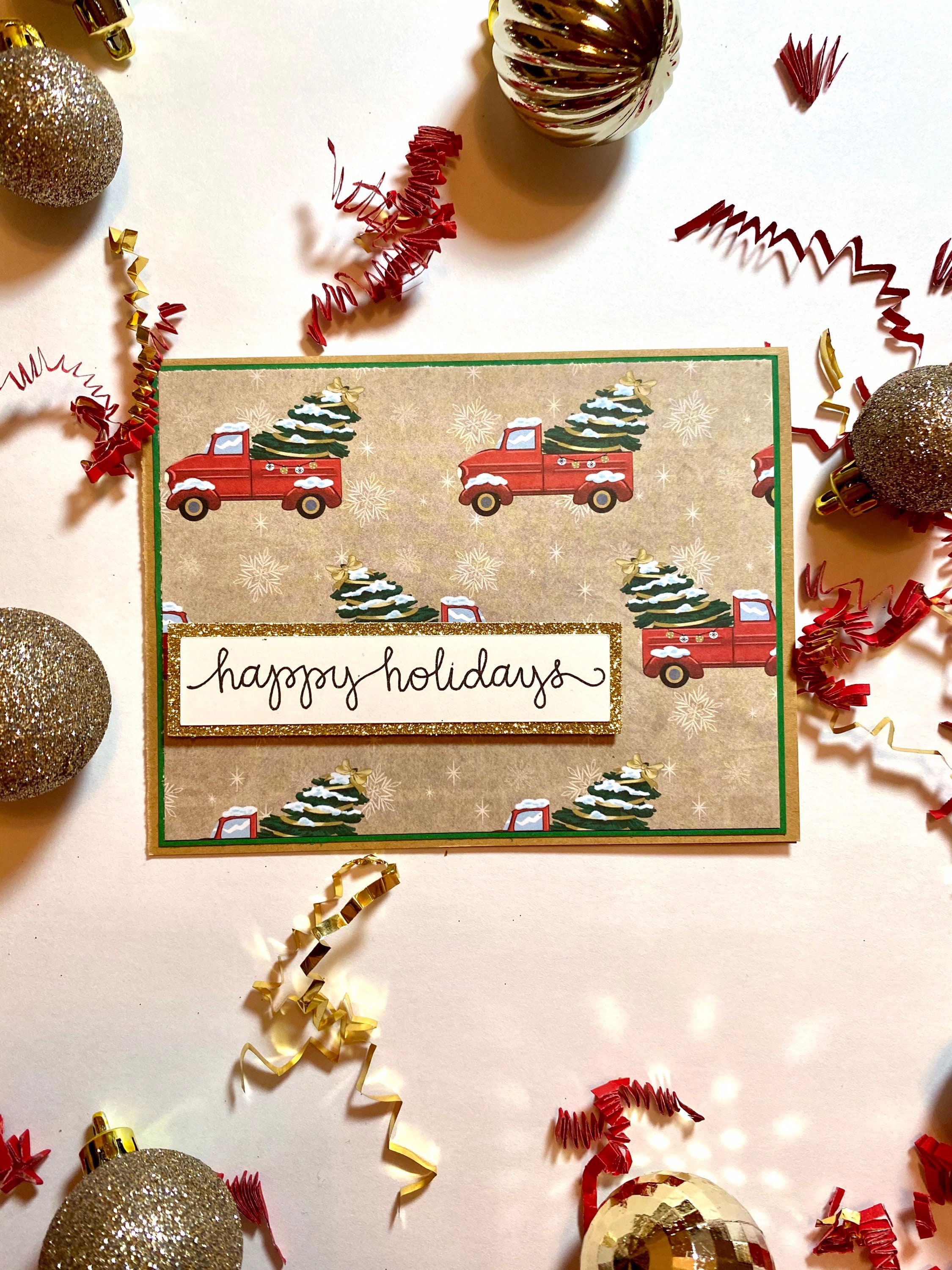 Christmas Cards Happy Holidays Blank card | Etsy