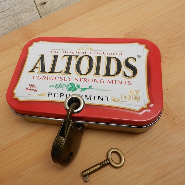 Altoids Mint Tin Locking Cannabis Weed Pot Marijuana Stash Smoke Cigarette Box Funny Novelty Gift