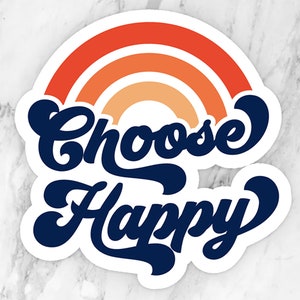 Wähle Happy Vinyl Sticker
