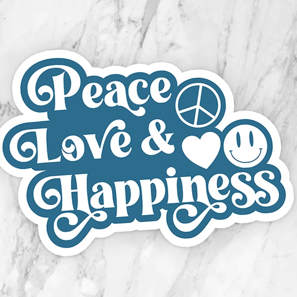 Peace Love & Happiness Vinyl Sticker