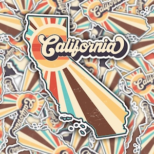 Autocollant vinyle rétro californien